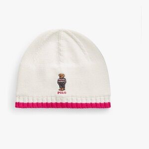 Ralph Lauren White and Red Beanie